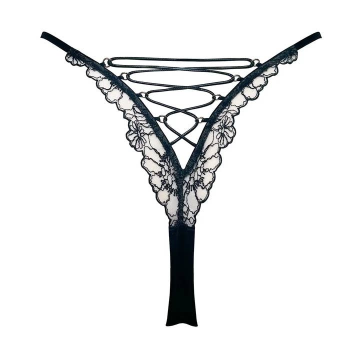 Whisper Thong Black for wholesale by Monique Morin Lingerie