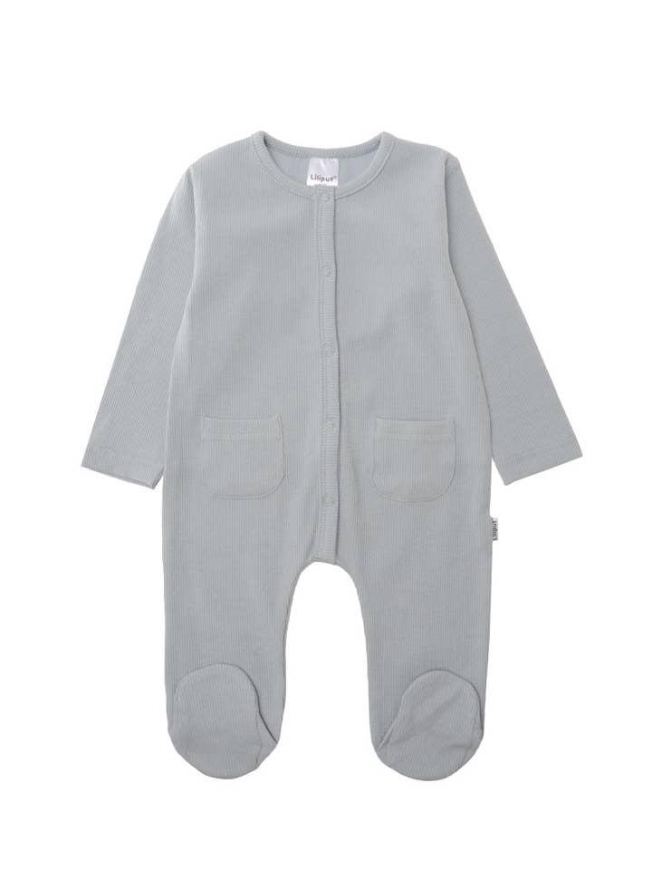 Overall met voetjes in blauw voor wholesale door Liliput