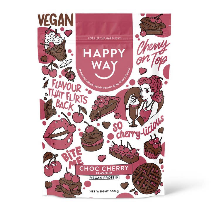 Choc Cherry Vegan Protein Powder 500g for wholesale by Happy Way