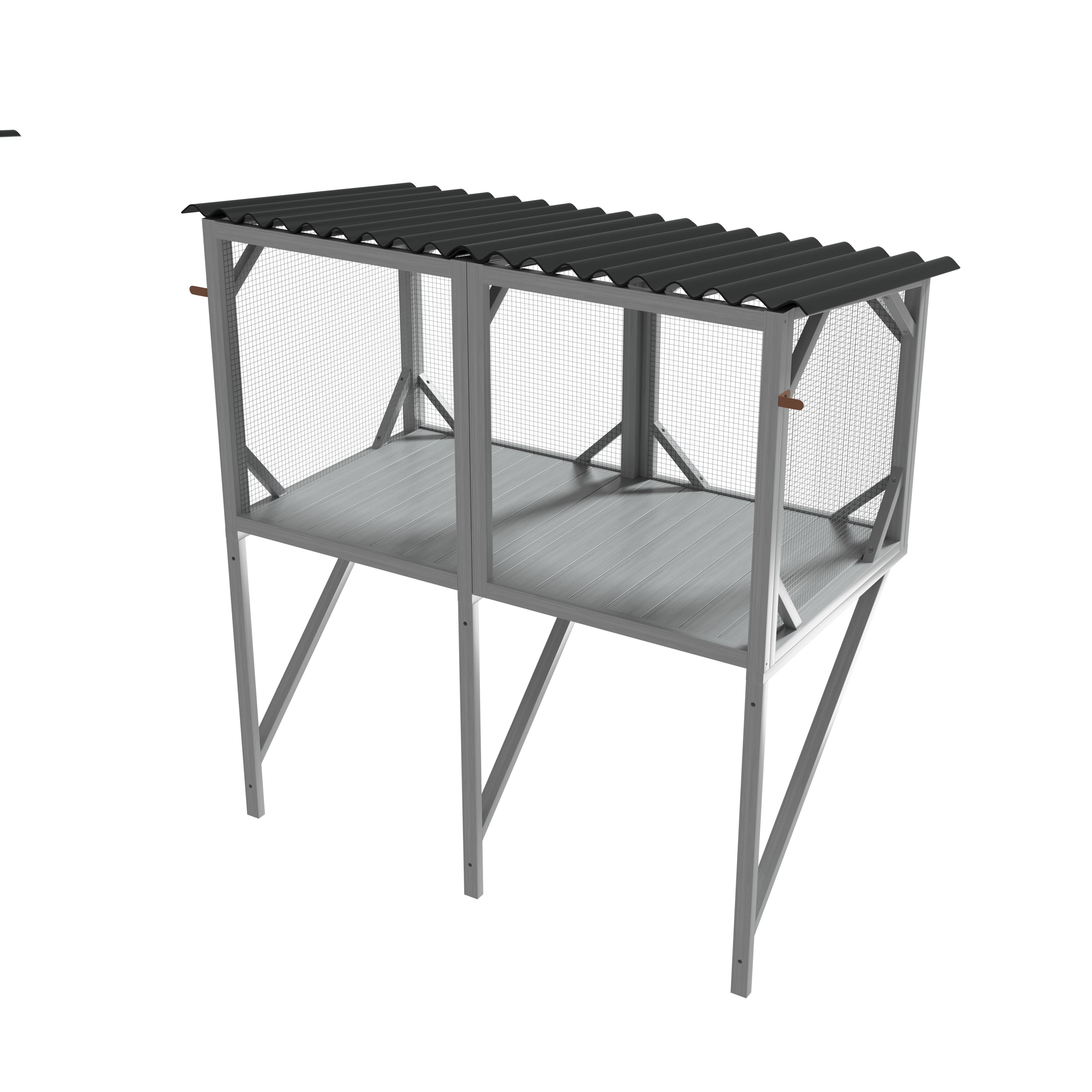 39F Inc. - Vente Bibelots/décorations d'extérieur - Catio de fenêtre pour chat d'extérieur de 43,3", fenêtre en bois tout temps8