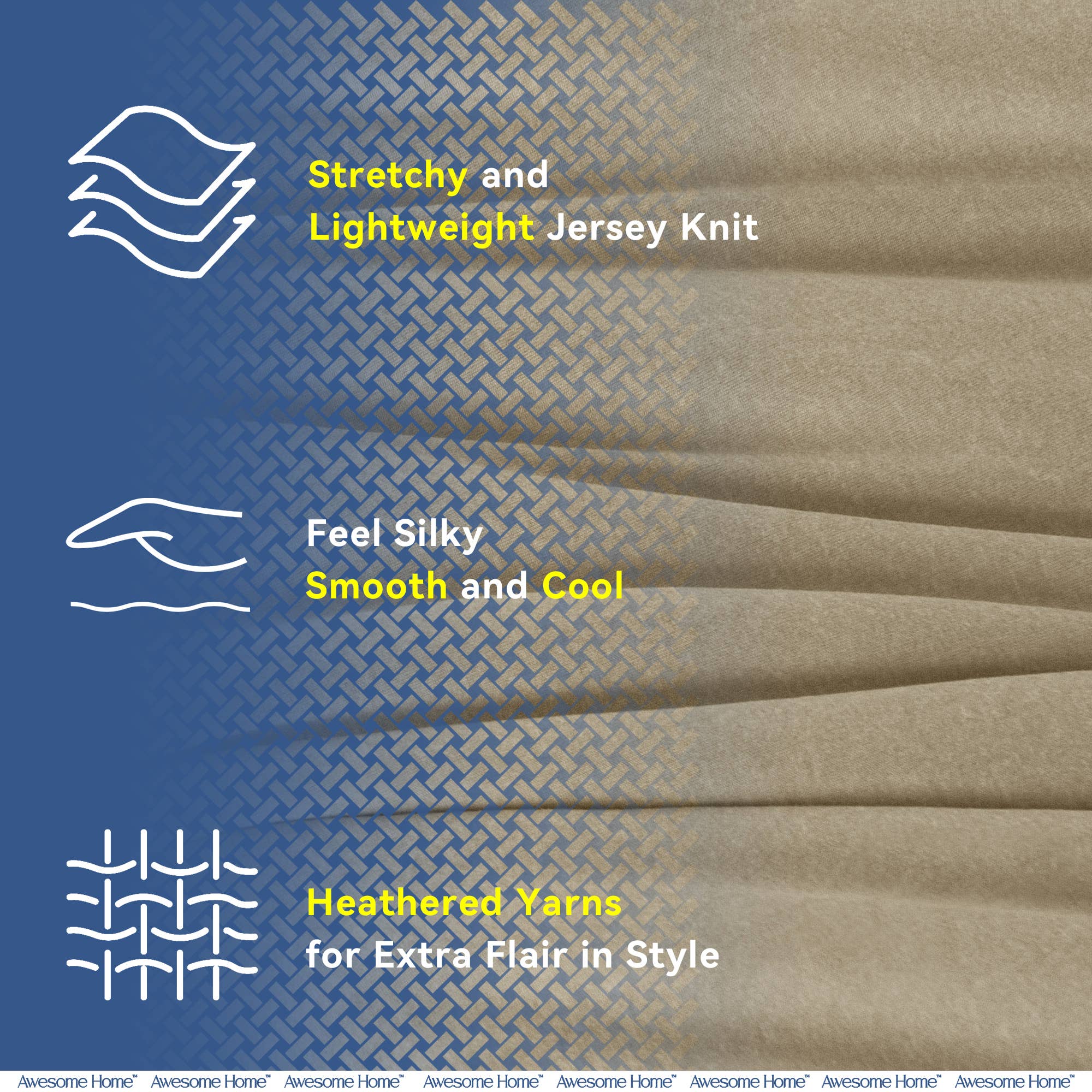 Awesome Home - Wholesale Bedding Set - Soft Easy Care Jersey Comforter Set, 2-Piece3