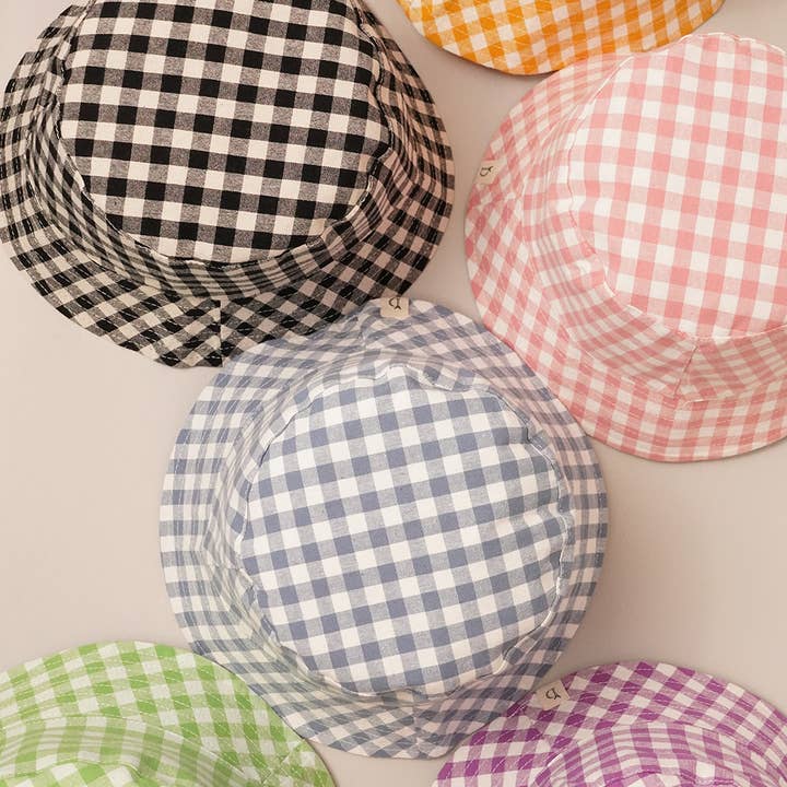 Fashion City - Venta al por mayor Gorro estilo pescador - Mujer - Sombrero pescador reversible de cuadros vichy