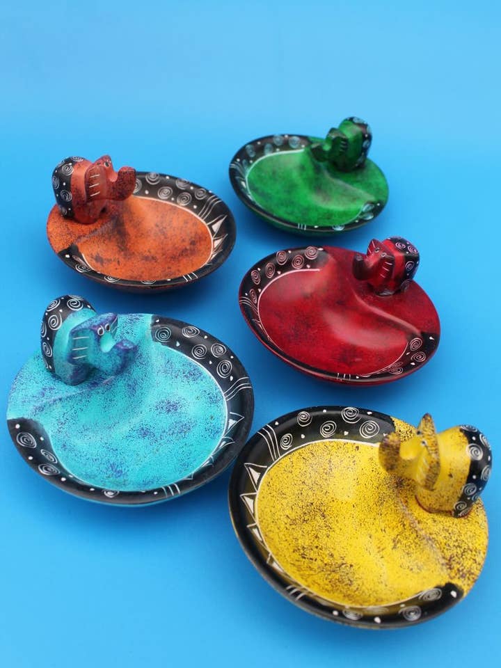 Bowl with Elephant on Top - Soapstone for wholesale by polanski speckstein