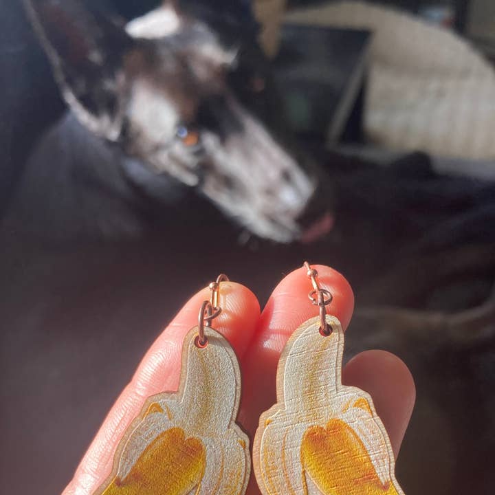 Plant Posse - Wholesale Hangende/ronde oorbellen - Banaan Hangoorbellen2