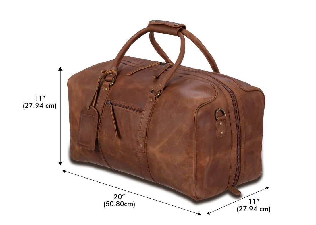 Hides - Wholesale Weekender Bag - Men's - Big Mouth 40L Leather Duffle - Airline Friendly Travel Bag9