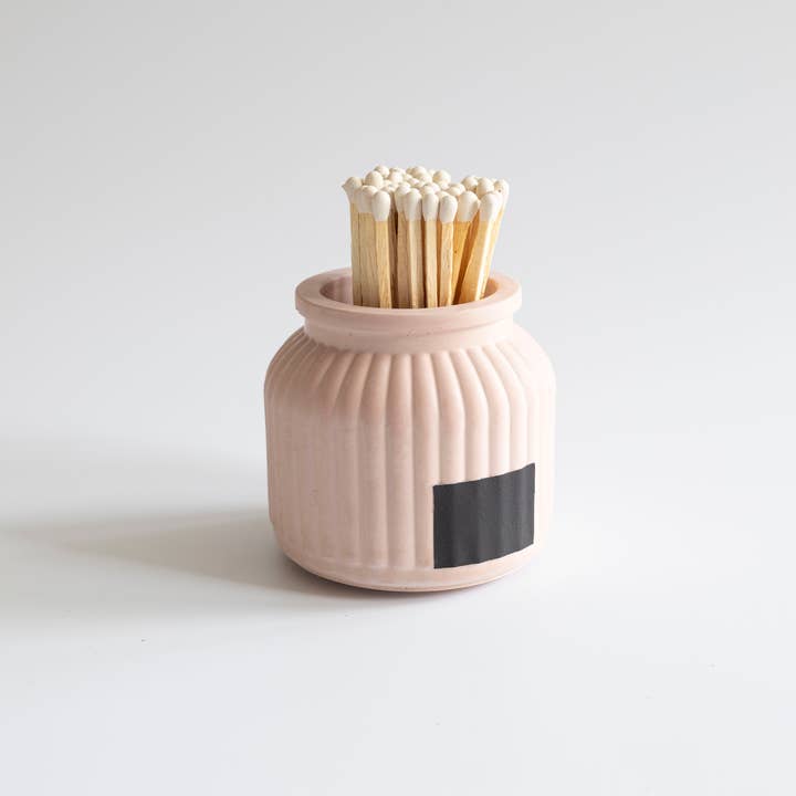 Concrete Match Holder – Apothecary with 3-Inch Matches for wholesale by Tenn Prairie