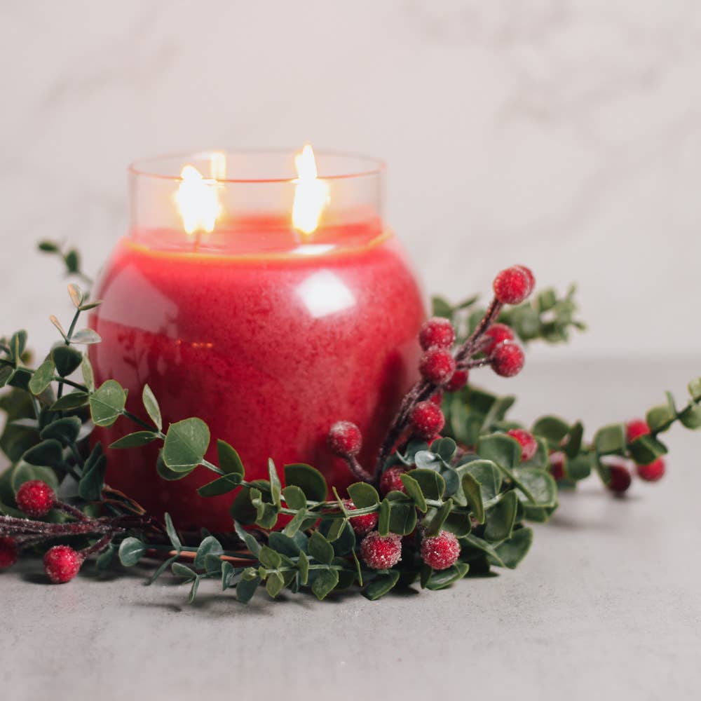A Cheerful Giver - Wholesale Candle Holder - Iced Eucalyptus Berries Candle Ring2