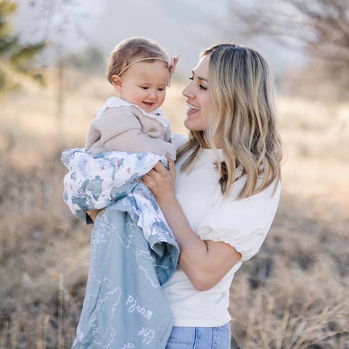 Bebe au Lait - Wholesale Bedding Blanket - Kids & Baby - World Map + Someday Oh-So-Soft Muslin Snuggle Blanket5