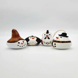 Snowflakes - Mini Gourd Ornament  Hand painted gourds, Christmas pickle  ornament, Gourds crafts