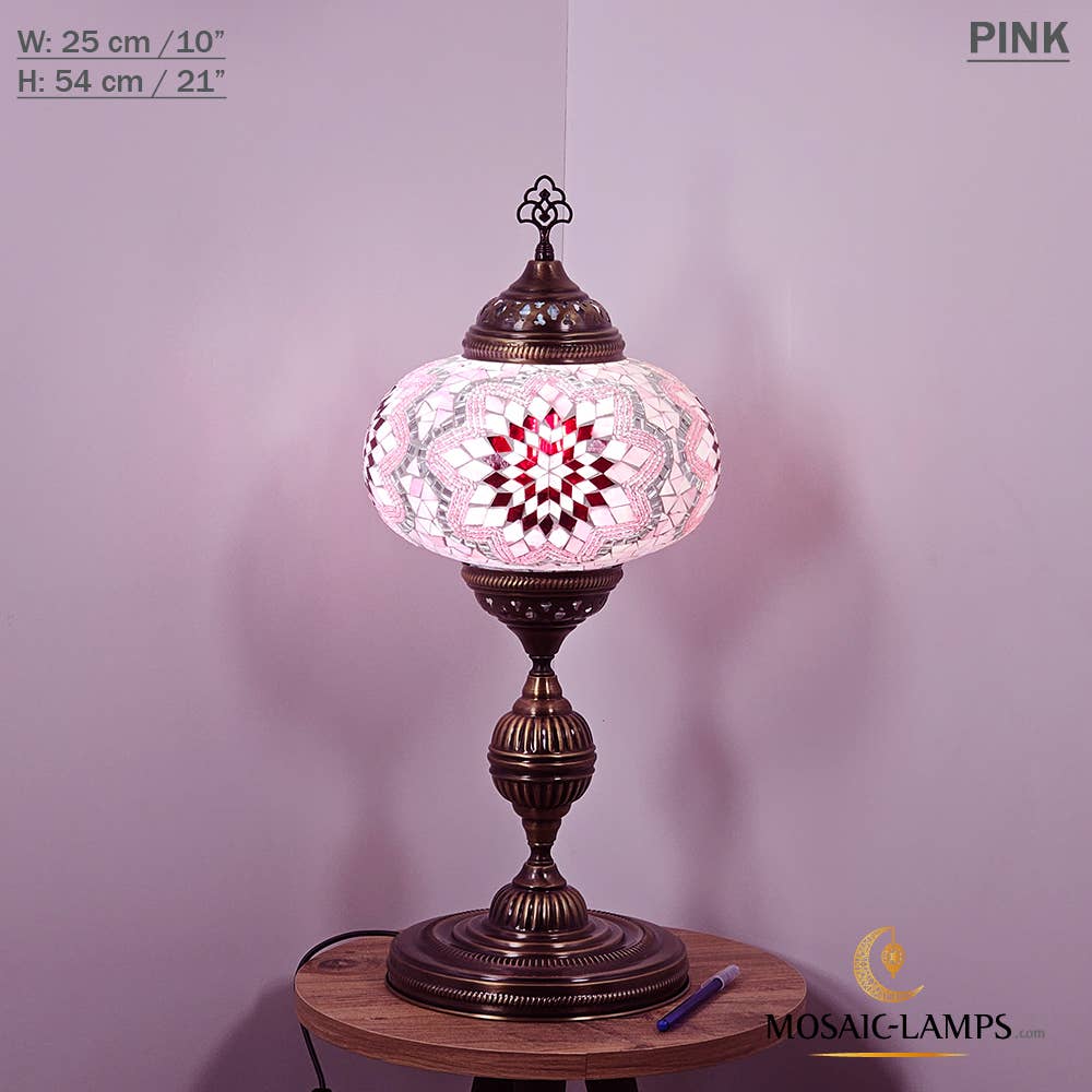 Mosaic Lamps - Wholesale Accent/Desk Lamp - 10+ Colors - Turkish Mosaic X Large Globe Table Lamp, Marrak58