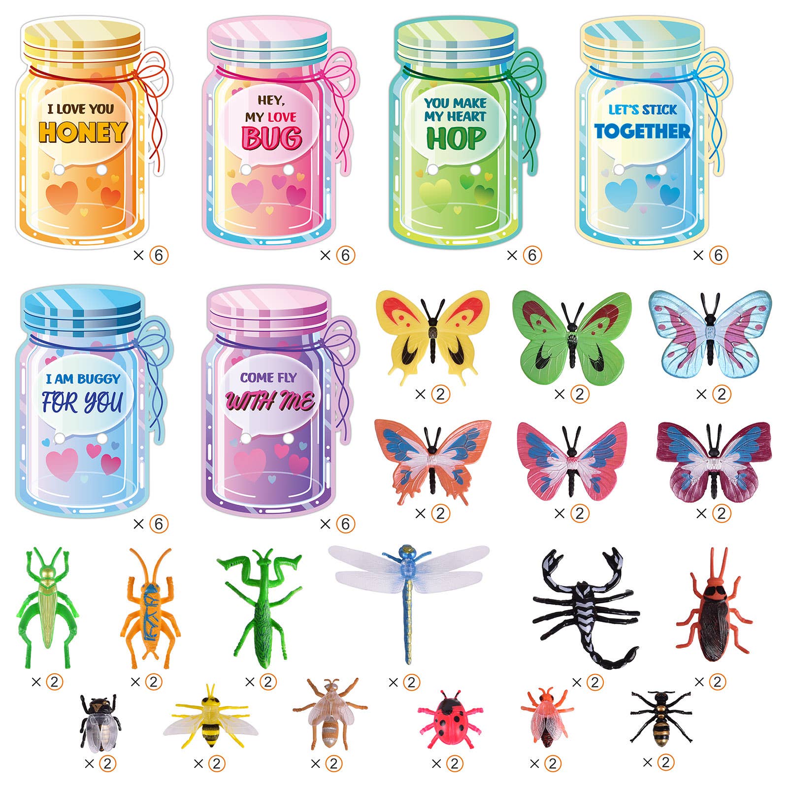 Fun Little Toys - Wholesale Valentine's Day Card - 36 pcs Valentine's Day Bug Catching Set1