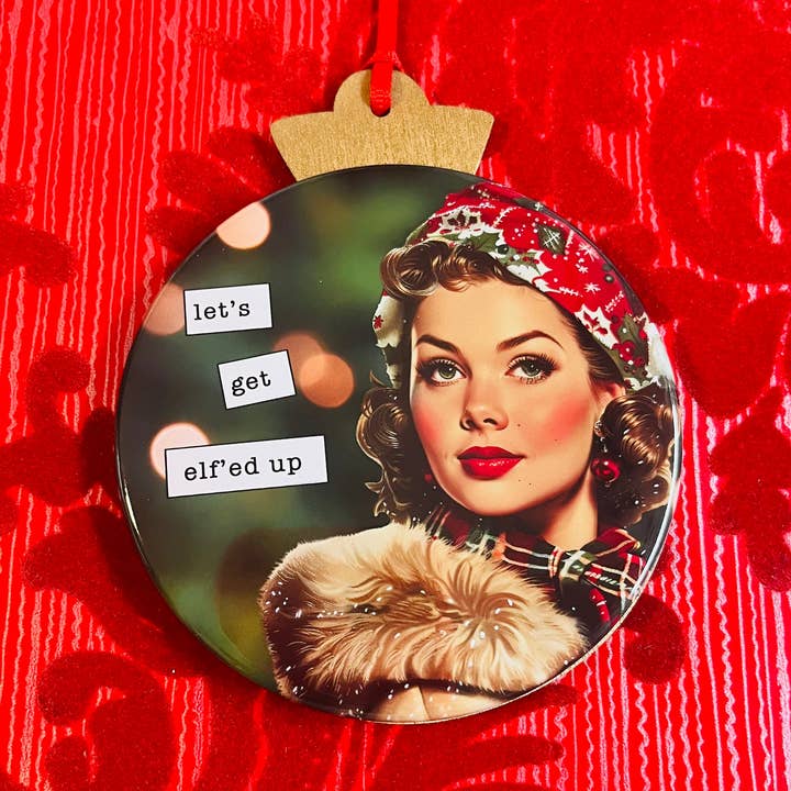 FACCIAMOCI ELFI - DECORAZIONE NATALIZIA VINTAGE PER SIGNORE per la vendita all'ingrosso da parte di Stuck On Joy