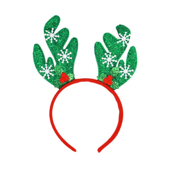 ASSORTED Kitsch Christmas Reindeer Antler Hairband for wholesale on Faire1