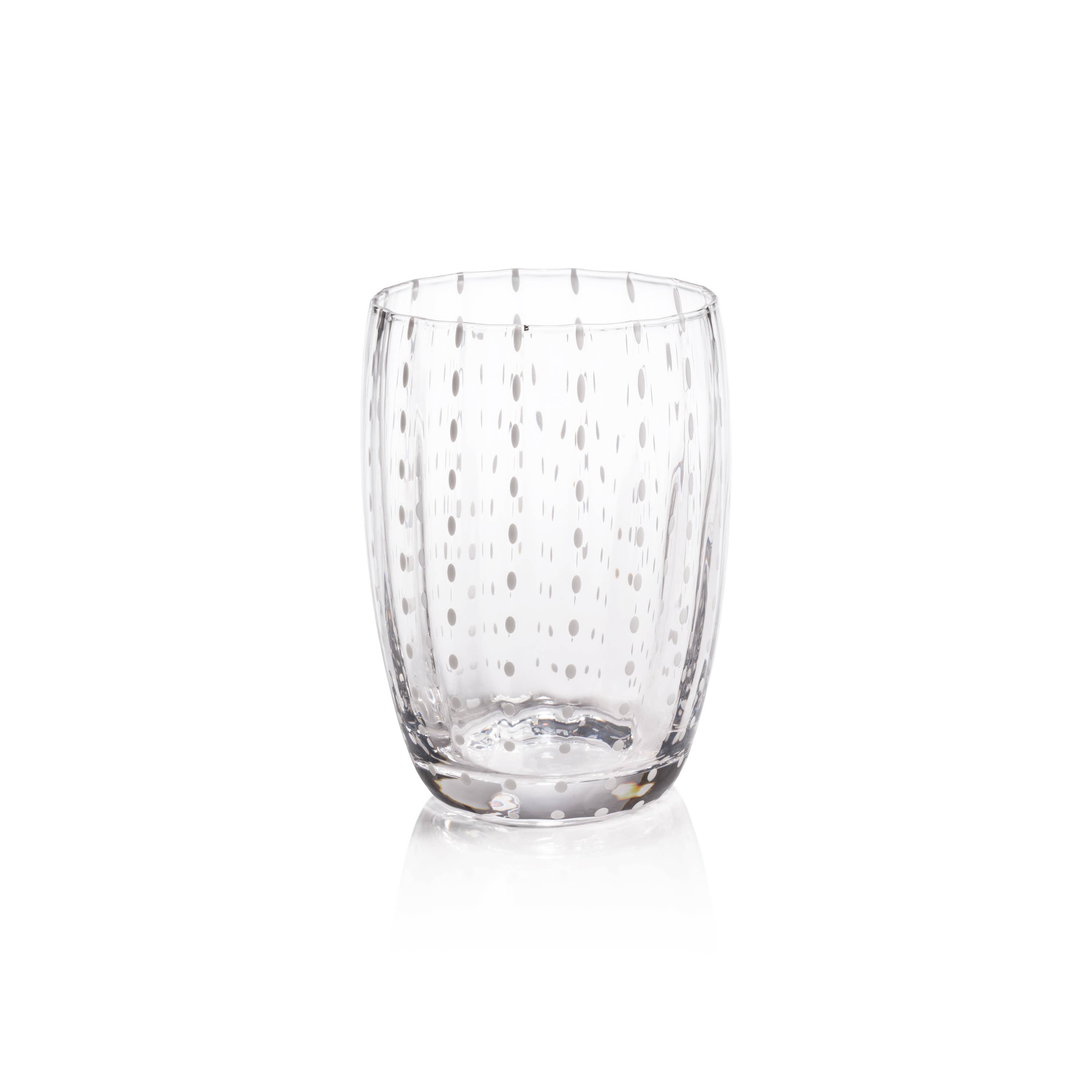 Zodax – wholesale Cocktail/liquor glass – Portofino White Dot Tumbler8