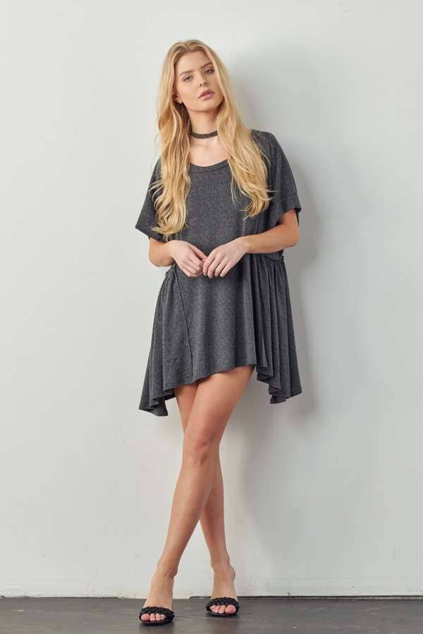 JADE BY JANE – wholesale Tunika - Dam – ÖVERDIMENSIONERAD SHARKBITE BOTTEN TUNIKA PLUS STORLEK10