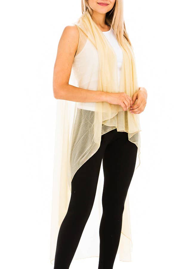 Cap Zone - Vendita all'ingrosso Copricostume - Donna - Copricostume senza maniche in tinta unita trasparente e versatile0