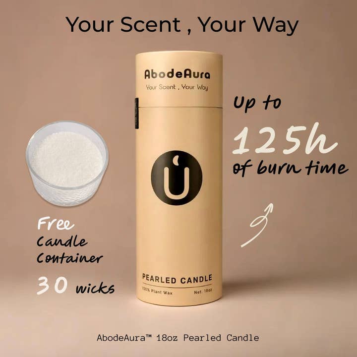 AbodeAura - Wholesale Jar/Filled Candle - White Pearled Candle - Oceanic Blossom Scented