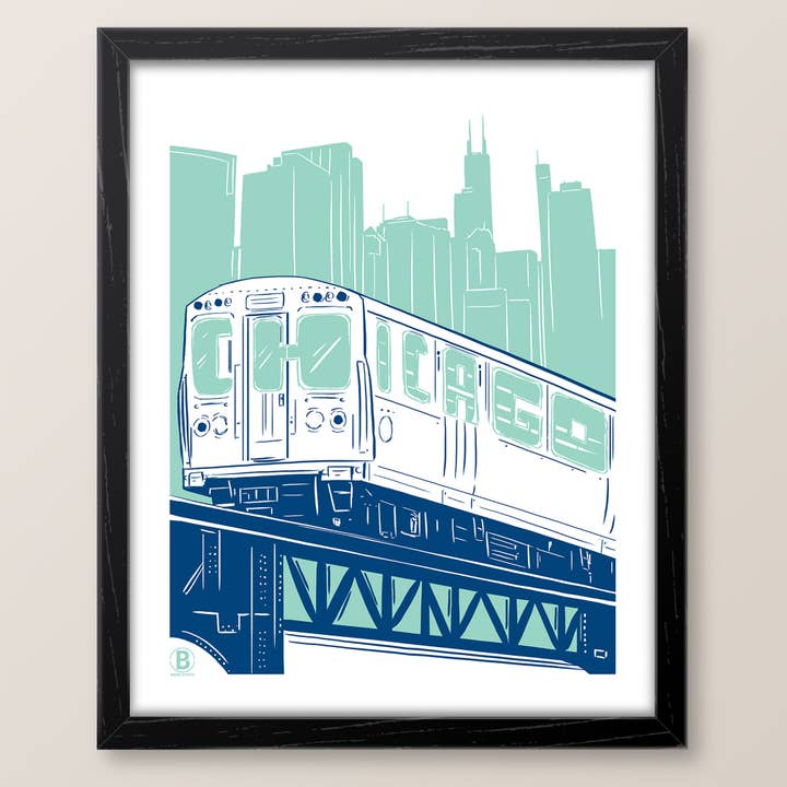 Chicago L Train Print for wholesale by Bozz Prints
