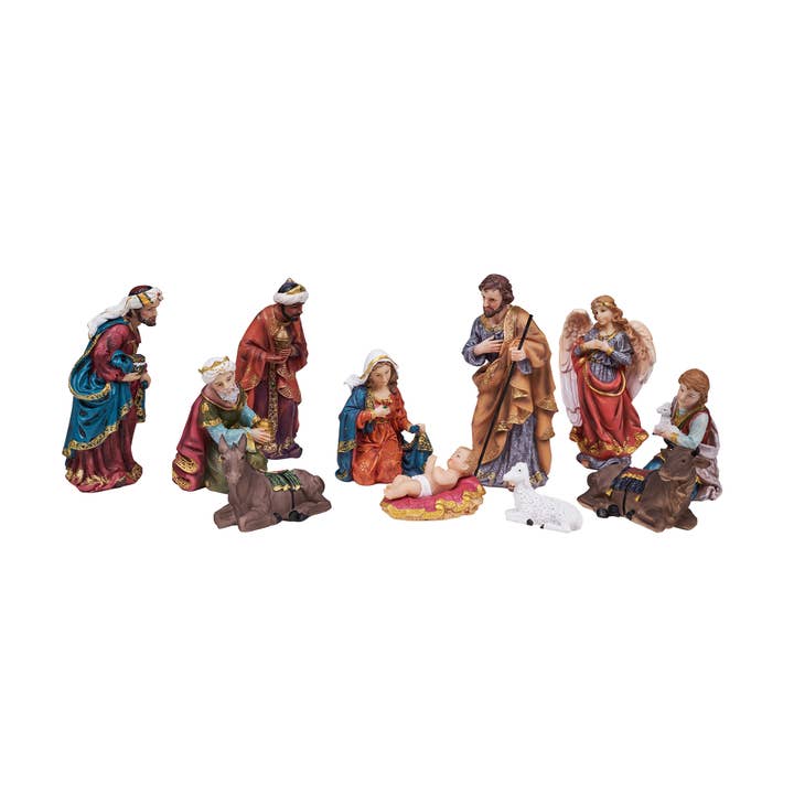 Hi-Line Gift Ltd. - Wholesale Nativity Scene Decor - 11 Pc Nativity & Three Wise Men Figurine Set2