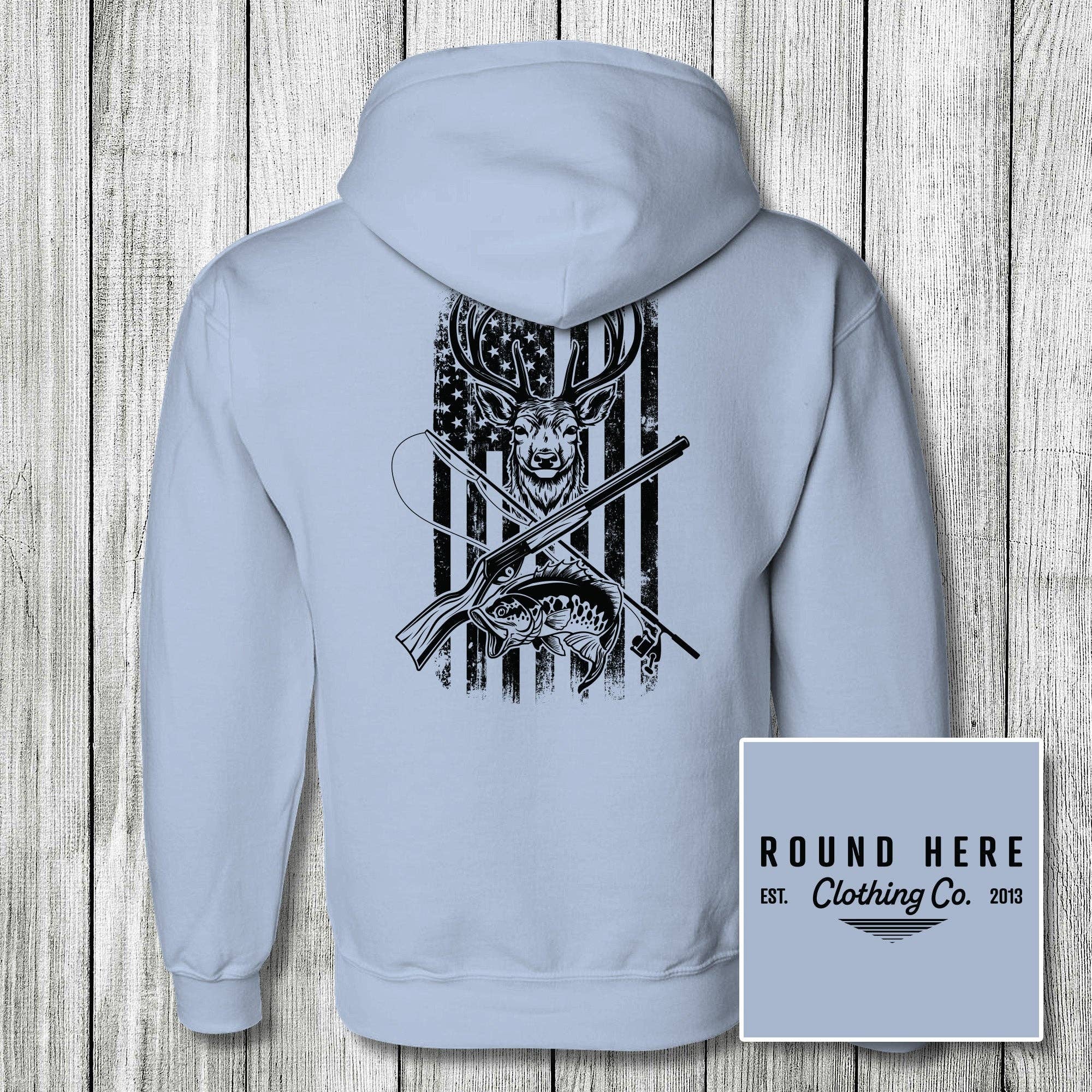 The Old North State - Wholesale Screen Printed T-Shirt - Unisex - 'Round Here Clothing Huntin and Fishin0