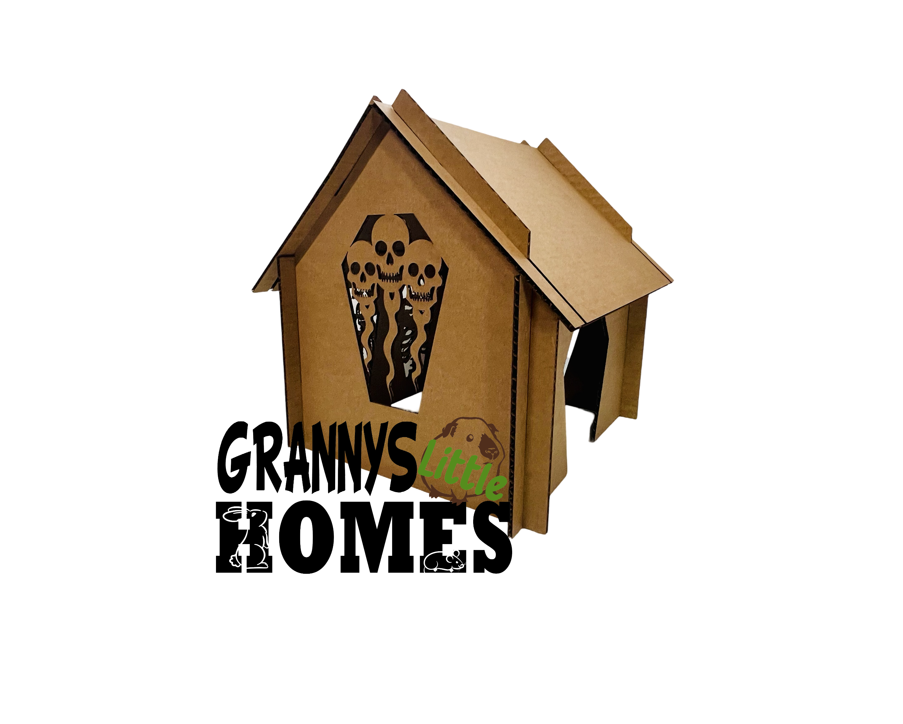 Grannys Little Homes - Wholesale Pet Cave - Cat/Dog - Cardboard Skeleton Coffin Hidey4