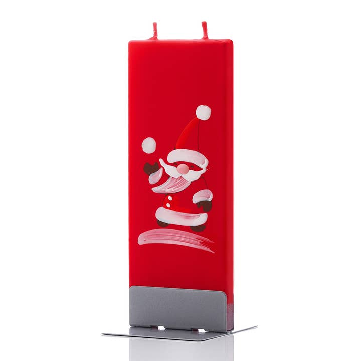 Flat Handmade Candle-Santa on Red for wholesale by Flatyz Candles