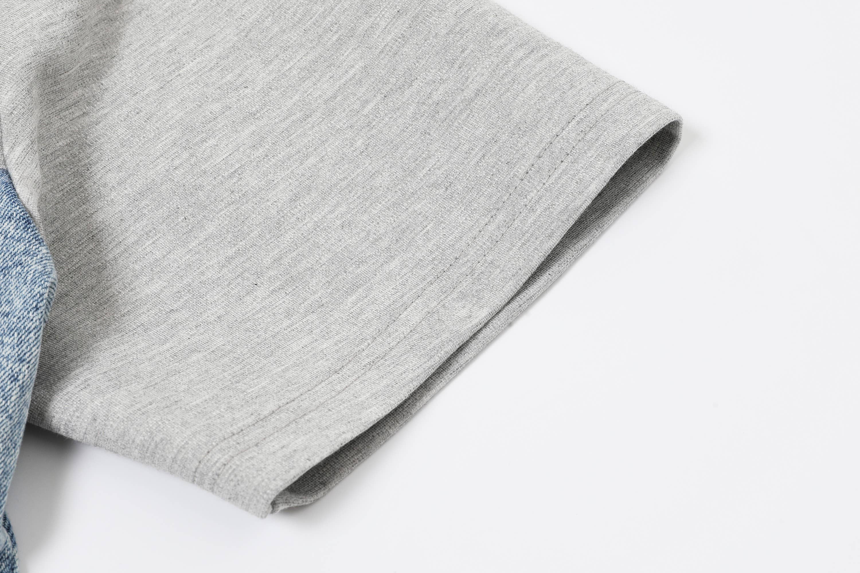 RIVIR - Wholesale Shirt - Women's - Mixed Media Denim T-shirt3