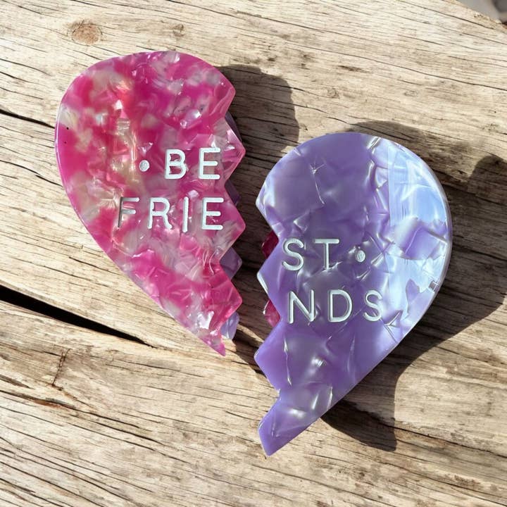 90's Best Friends heart hair claw/clip - 2 for £24 for wholesale by FuchsiaPinks