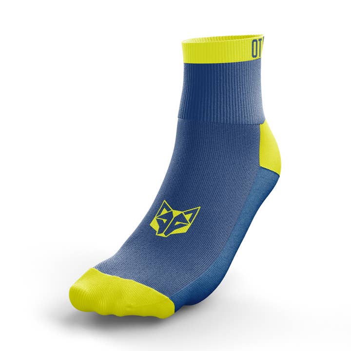 Meias multiesportivas elétricas azuis e amarelas de corte baixo por atacado de OTSO