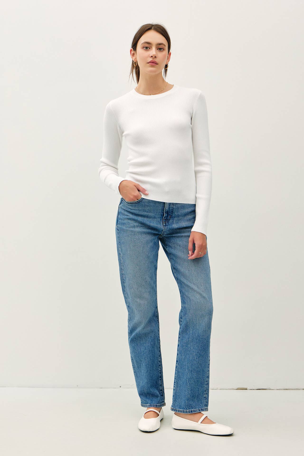 Be Cool - Wholesale Knit Sweater - Women's - CLASSIC CREWNECK LONG SLEEVE RIB SWEATER 22