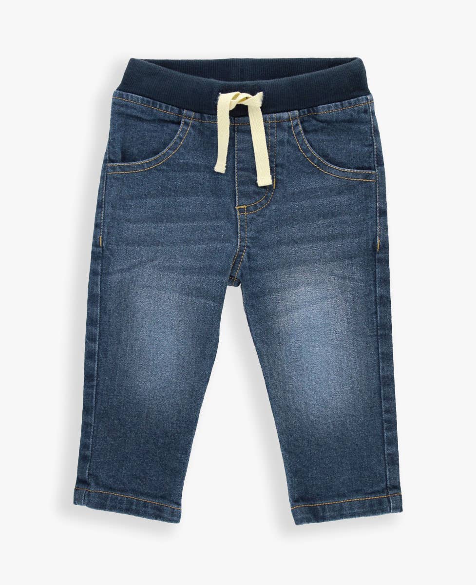 RuffleButts + RuggedButts - Vendita all'ingrosso Jeans - Bambini - Jeans elasticizzati da ragazzo in denim lavaggio medio con elastico in vita1