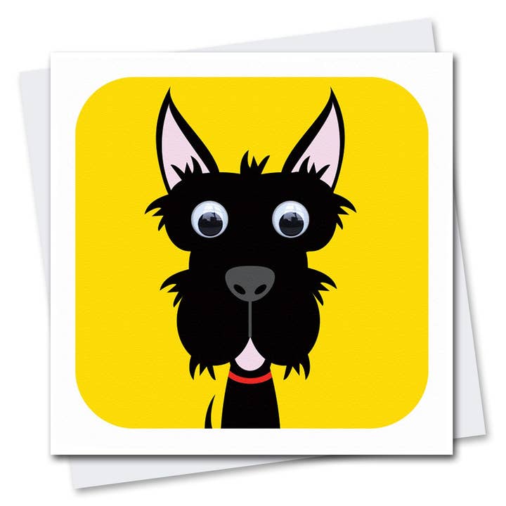 Biglietto di Compleanno con Cane Scottie | Biglietti con Razze di Cani | Biglietti per Animali Domestici per la vendita all'ingrosso da parte di Stripey Cats Cards