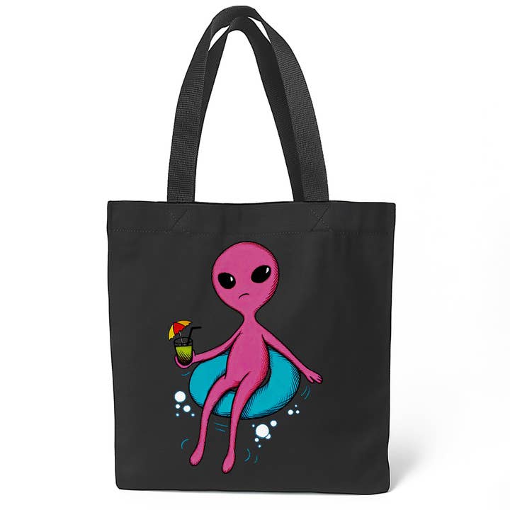 Loftipop - Wholesale Tote Bag - Women's - Summer Lounging Alien Tote Bag, Fun Extraterrestrial Gifts1