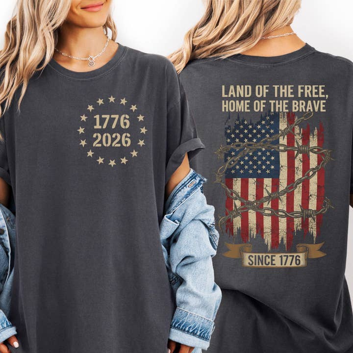 Comfort Colors 250th Anniversary T-Shirt, Distressed USA for wholesale by Teedico