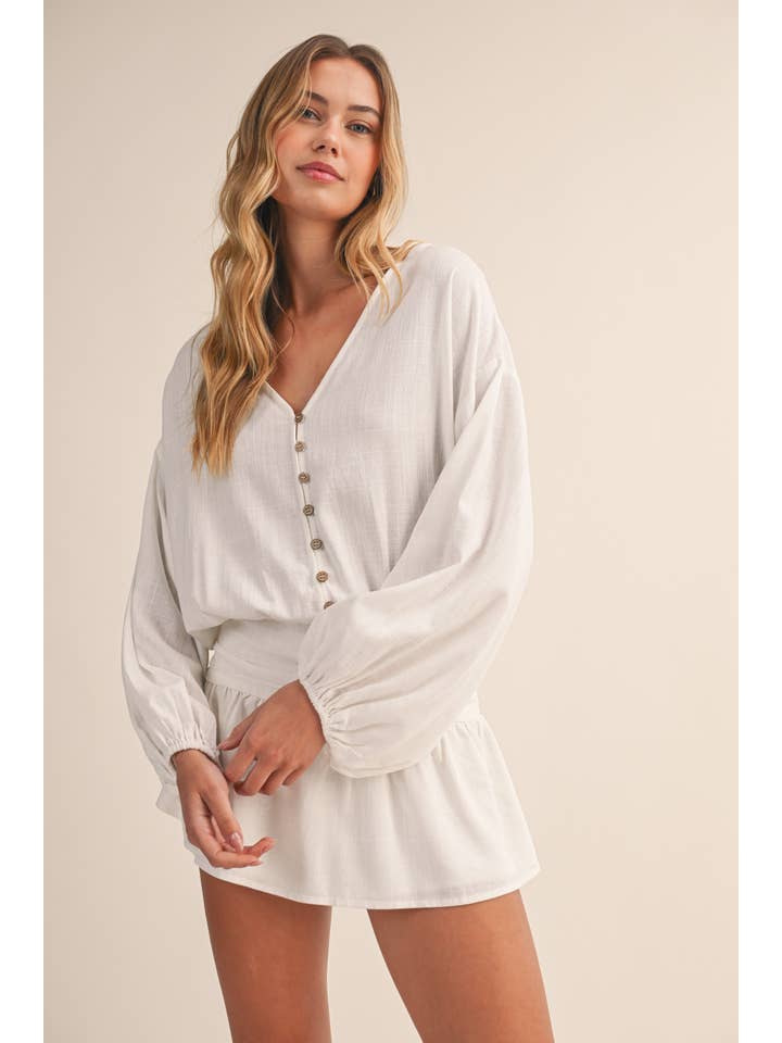 Klesis - Wholesale Romper - Women's - IR2396 LINEN LONGSLEEVES ROMPER12