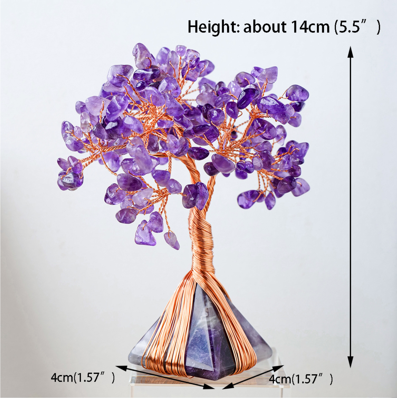 Crystolver (We Cover All Import Fees) - Vente Décorations de table - Sculpture Arbre de Vie sur base pyramide en cristal7