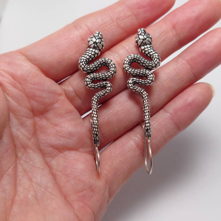 Tenzing Collections - Wholesale Dangle Earrings - Snake Earrings, Golden and Silver8