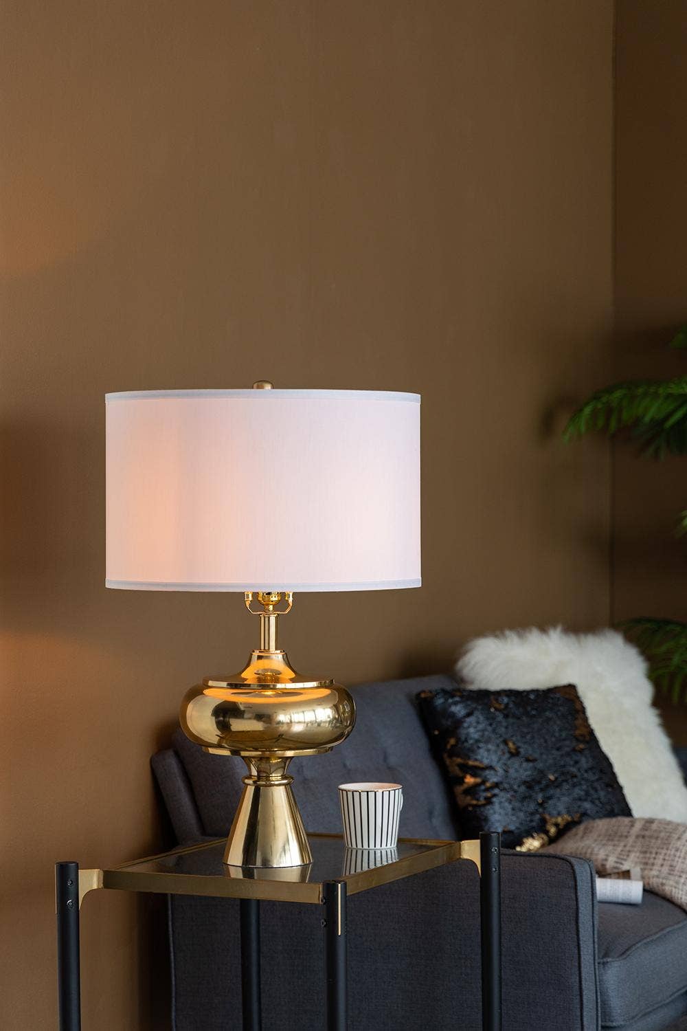 A&B Home Group Inc. - Wholesale Accent/Desk Lamp - D18x27.5" Aluminum Table Lamp - Gold/White10