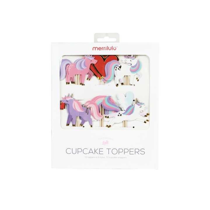 REMOVED BRAND - Wholesale Cake/Cupcake Topper - Love is Magical Unicorn Cupcake Toppers & Wrappers, 12 ct