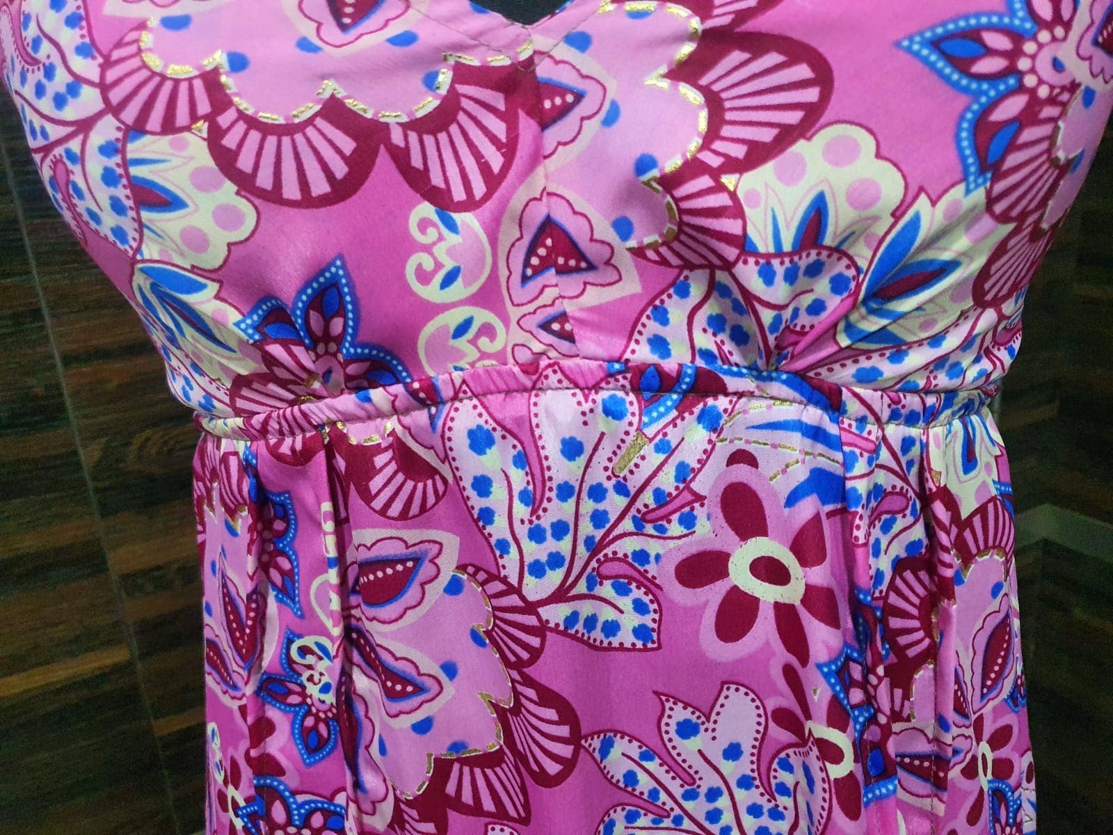 Meghcraft - Wholesale Dress - Women's - Silk Short Maxi Dresses-Smocking Back Style Silk Mini Dress8