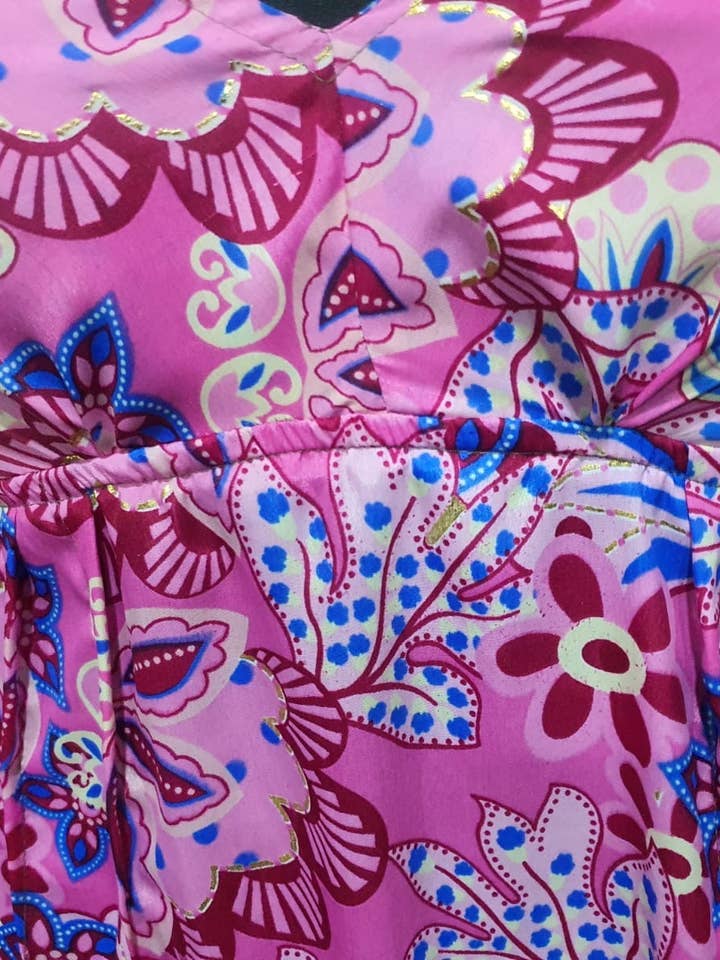 Meghcraft – wholesale Dress – Women's – Silk Short Maxi Dresses-Smocking Back Style Silk Mini Dress8