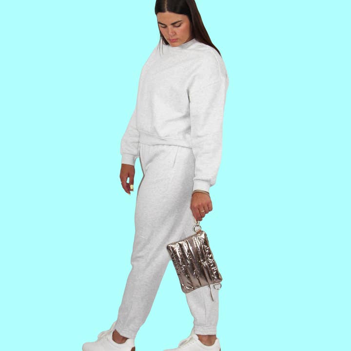 Lemonbella - Wholesale Crossbody Bag - Women's - Allie puffer Gold Metallic 4-in-1 Bag7