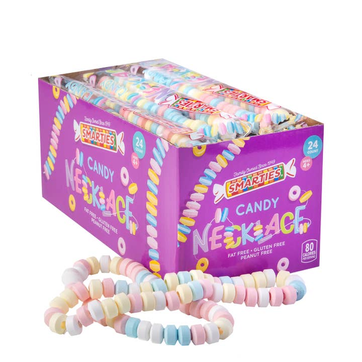 Candy Necklaces - 24 necklaces per box, case of 18 boxes for wholesale by Smarties