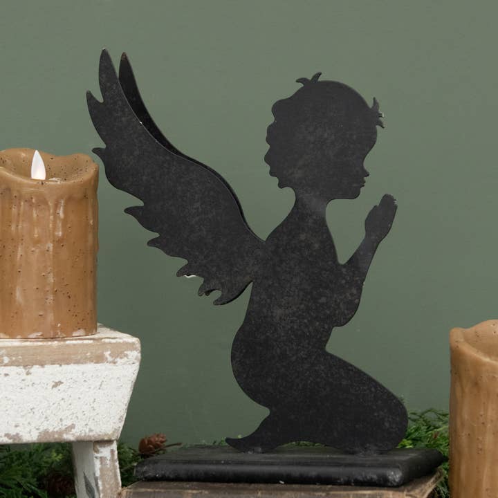 11,5" KNIELENDE METALEN ENGEL voor wholesale door Ragon House