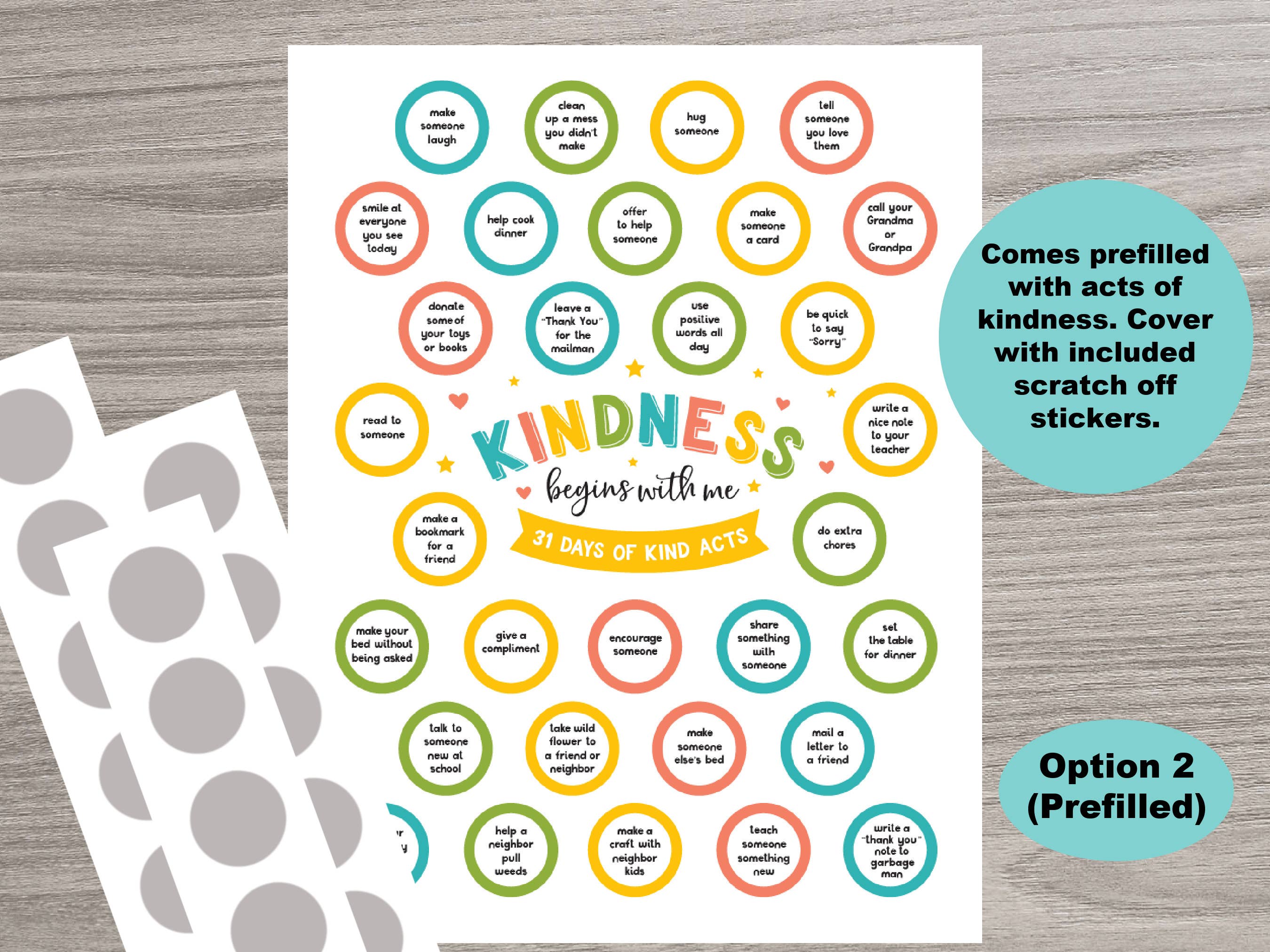 Scratch Away - Wholesale Advent Calendar - Scratch OFF 31 Days of Kindness Chart4