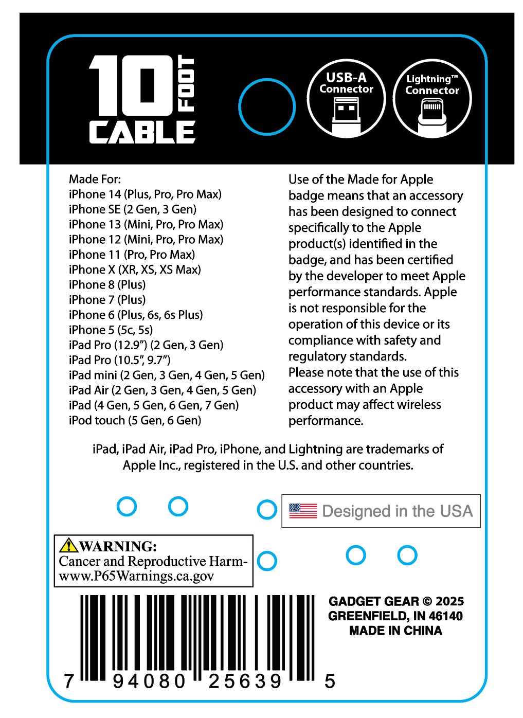 Novelty Brands - Wholesale Charging Cable - 10 ft Charging Cable Assortment Floor Display- 24/Display12