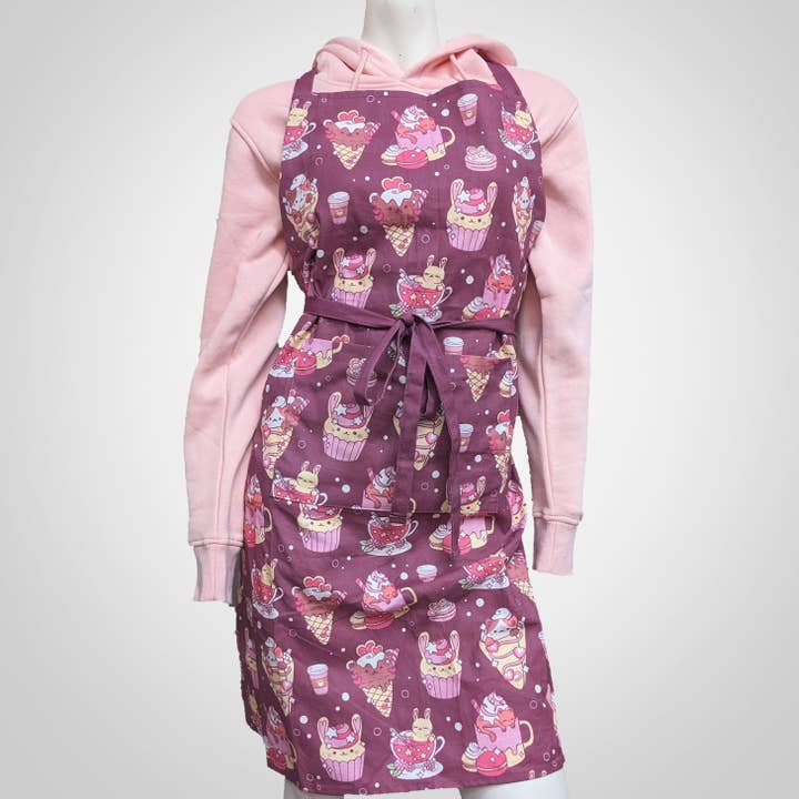Cute Cafe Apron and Baking Mitts Set for wholesale by Oshkico