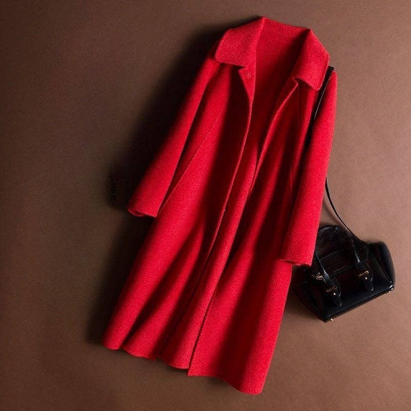 FurDecoration - Wholesale Coat - Women's - Solid Color Casual Style Long Woolen Coat5