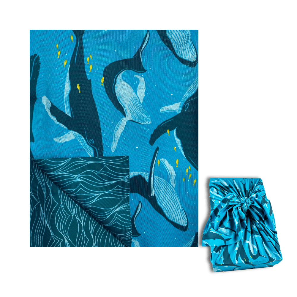 Shiki Wrap - Wholesale Flat Wrap - Assorted Set of 5 Reusable Cloth Furoshiki Gift Wrap | Ocean Conservation Collection2