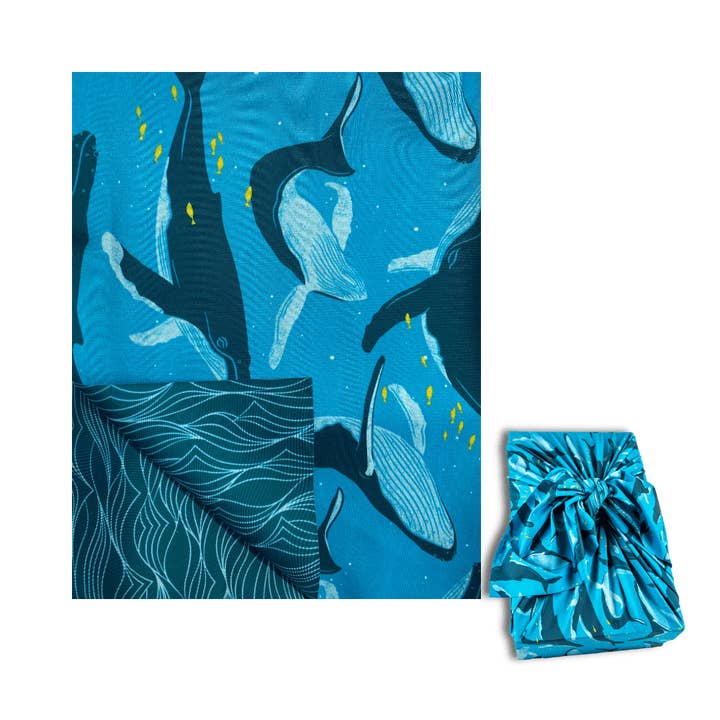 Shiki Wrap - Wholesale Flat Wrap - Assorted Set of 5 Reusable Cloth Furoshiki Gift Wrap | Ocean Conservation Collection2